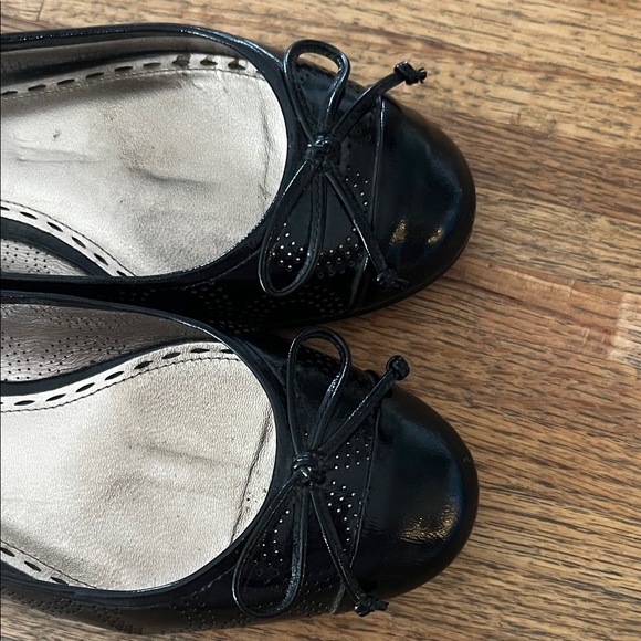 Coach Black Leather Flats with Bow - Picture 3 of 6